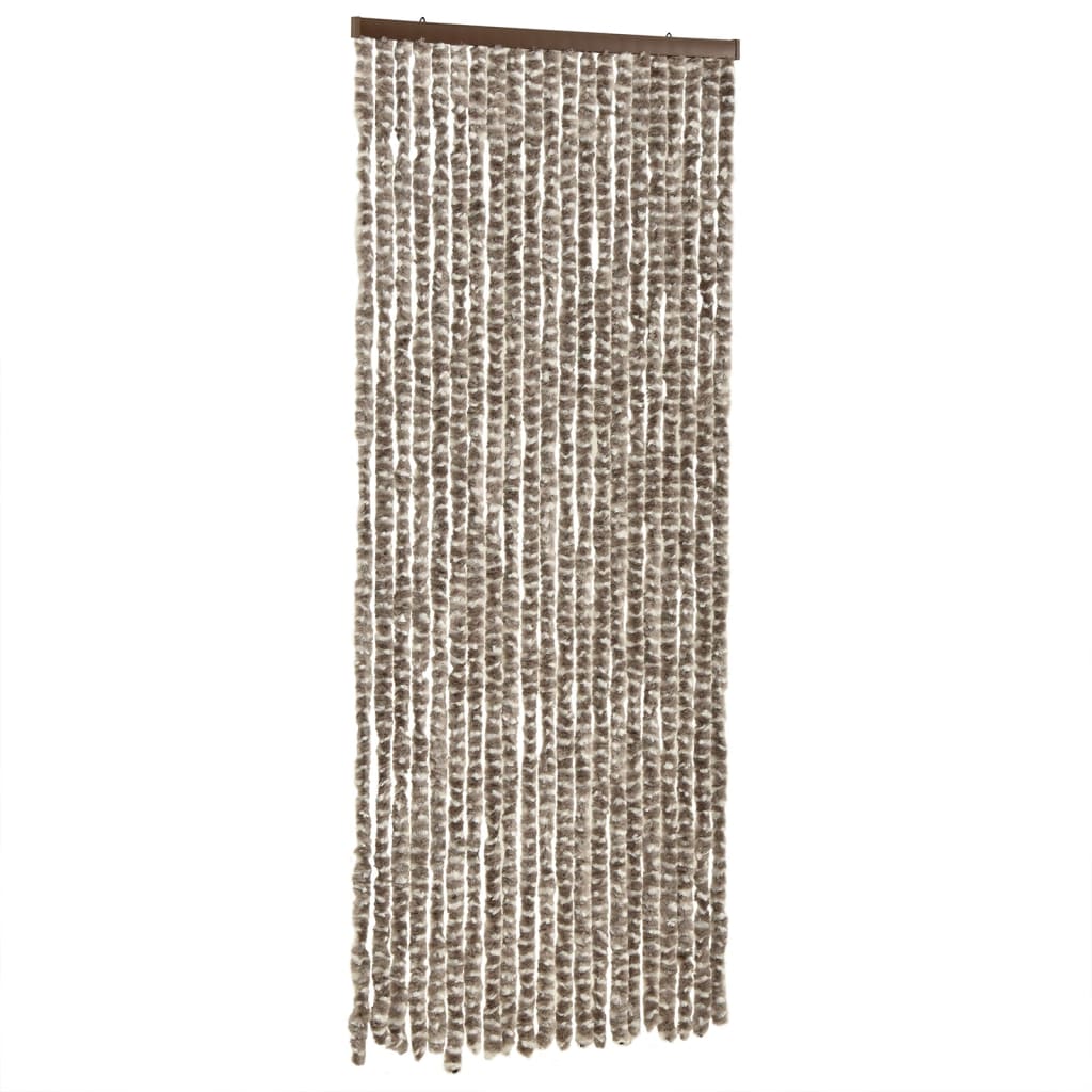 Fly Curtain Taupe and White 56x200 cm Chenille
