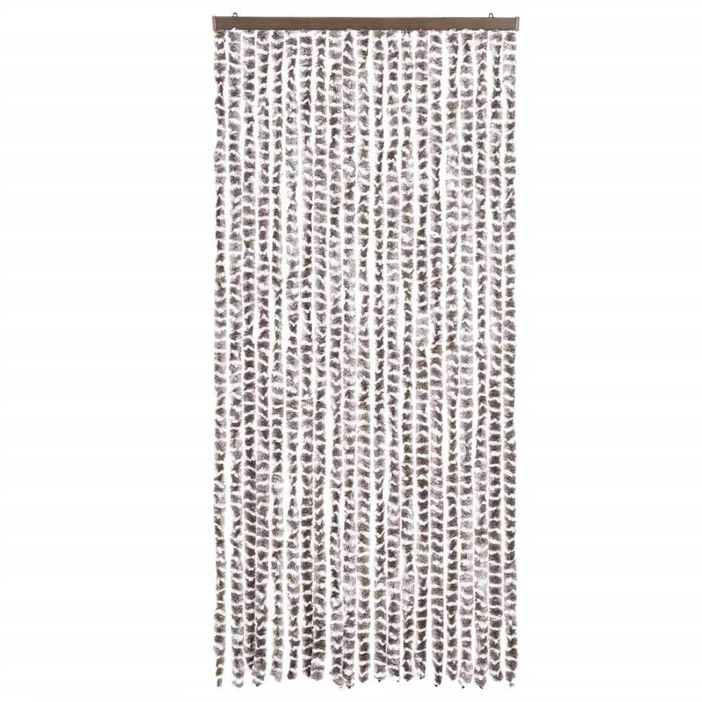 Fly Curtain Taupe and White 90x200 cm Chenille