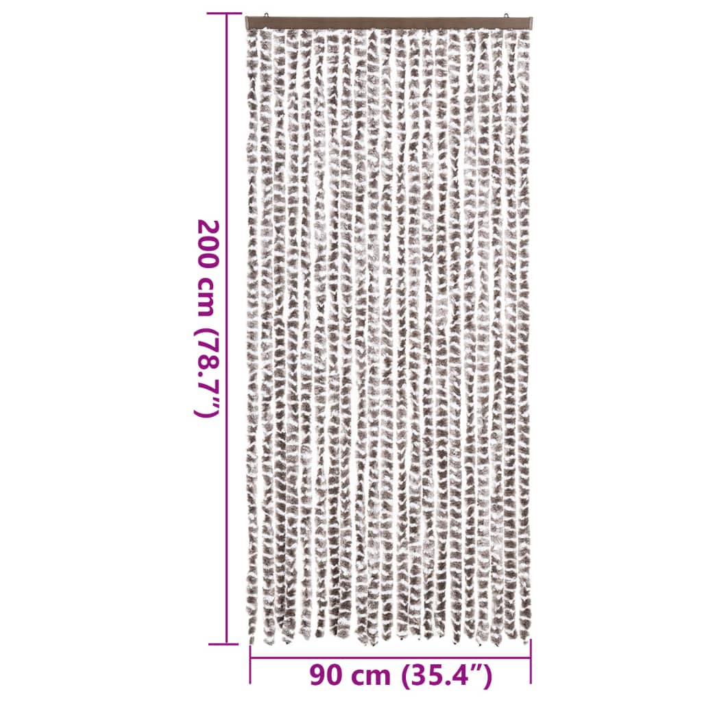 Fly Curtain Taupe and White 90x200 cm Chenille