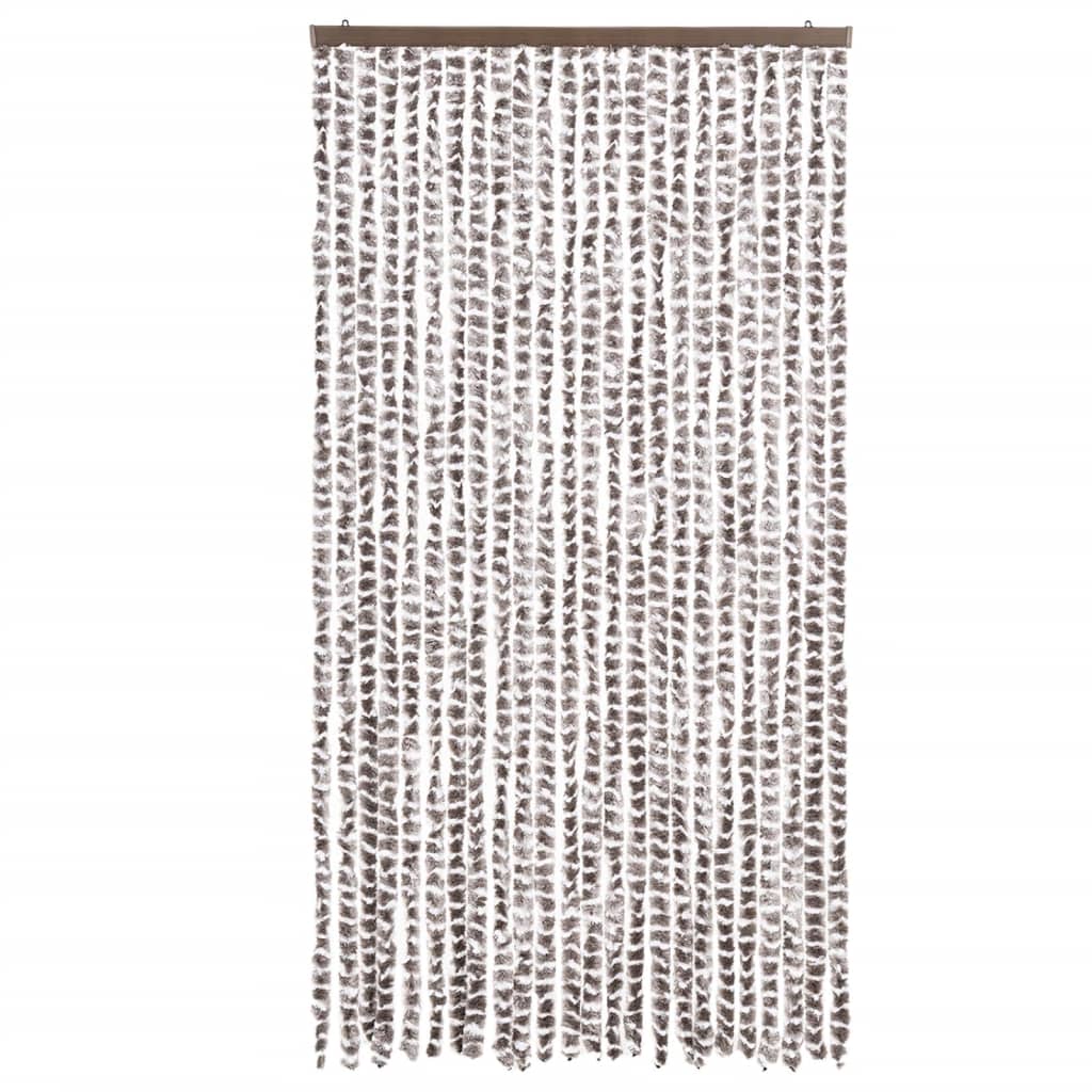 Fly Curtain Taupe and White 100x200 cm Chenille