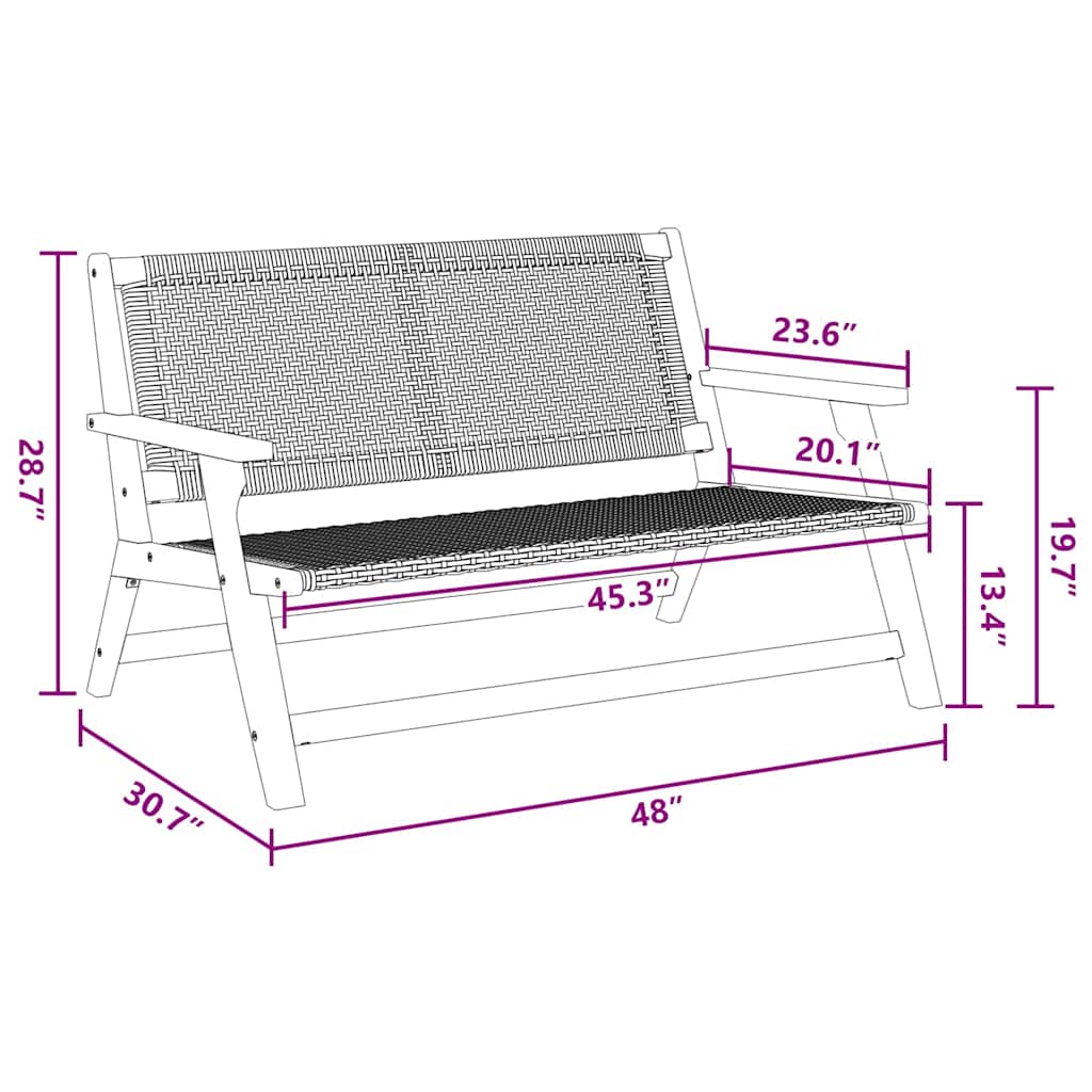 Garden Furniture Grey 122 x 78 x 73cm Solid Acacia wood