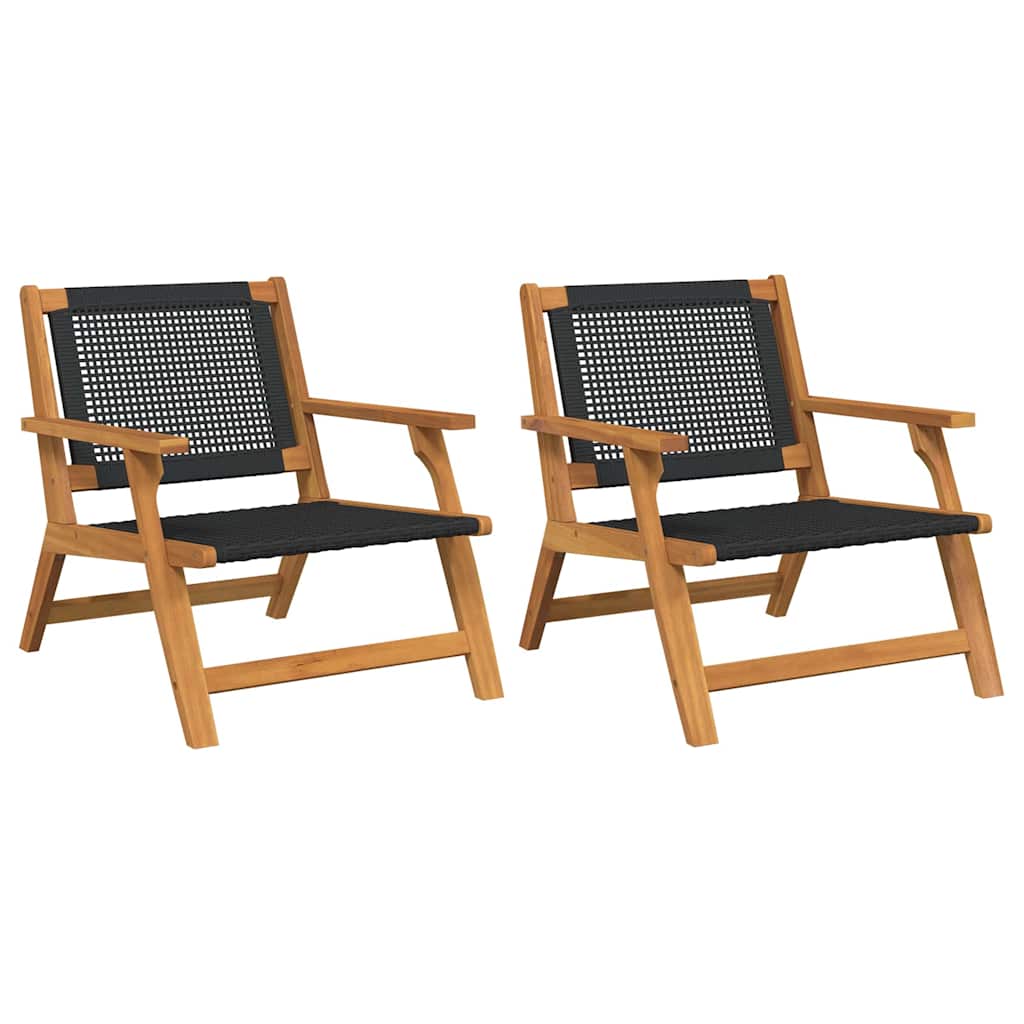 Garden Furniture 2 pcs Black 67 x 78 x 73cm Solid Acacia wood