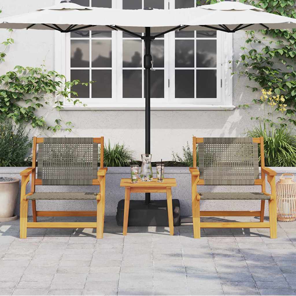 Garden Furniture 2 pcs Grey 67 x 78 x 73cm Solid Acacia wood