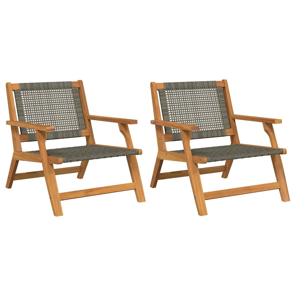 Garden Furniture 2 pcs Grey 67 x 78 x 73cm Solid Acacia wood