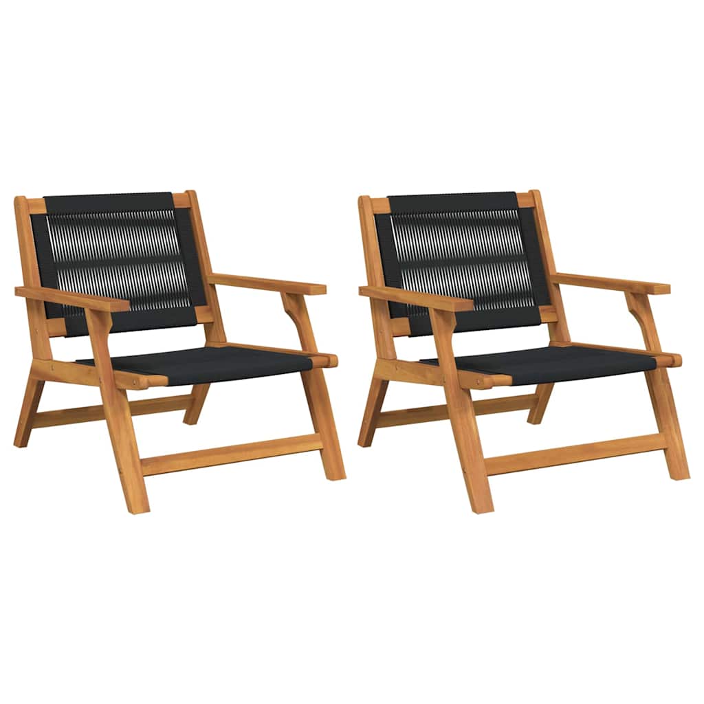 Garden Furniture 2 pcs Black 78 x 67 x 73cm Solid Acacia wood