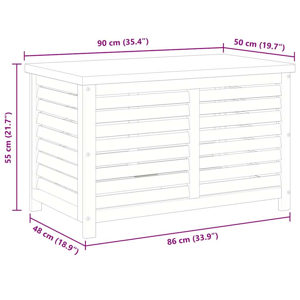 Garden Storage Box 90x48x55 cm Solid Wood Eucalyptus