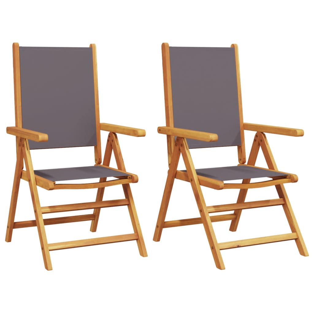 Garden Chairs 2 pcs Anthracite Solid Wood Acacia and Fabric