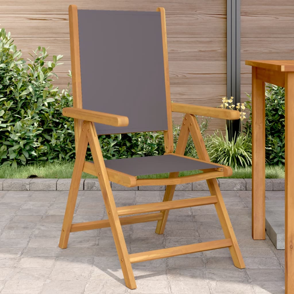 Garden Chairs 2 pcs Anthracite Solid Wood Acacia and Fabric