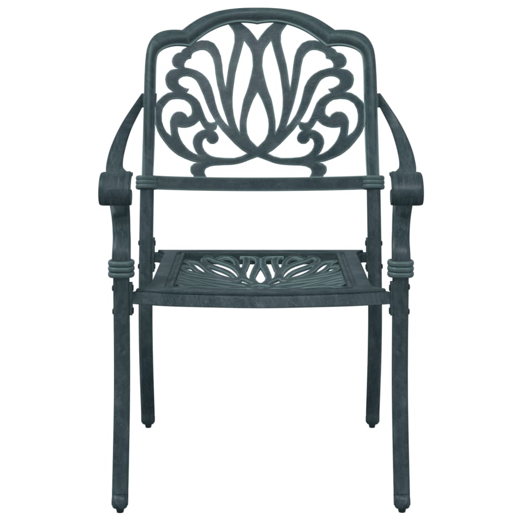 Garden Chairs 2 pcs Green Cast Aluminium