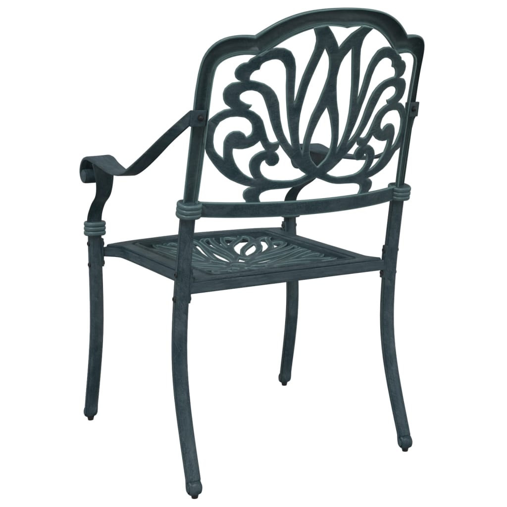 Garden Chairs 2 pcs Green Cast Aluminium