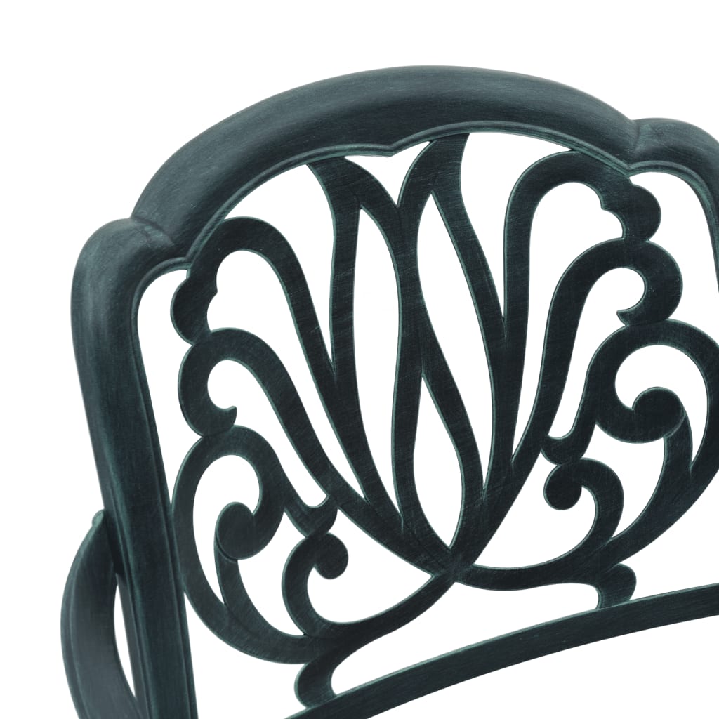 Garden Chairs 2 pcs Green Cast Aluminium