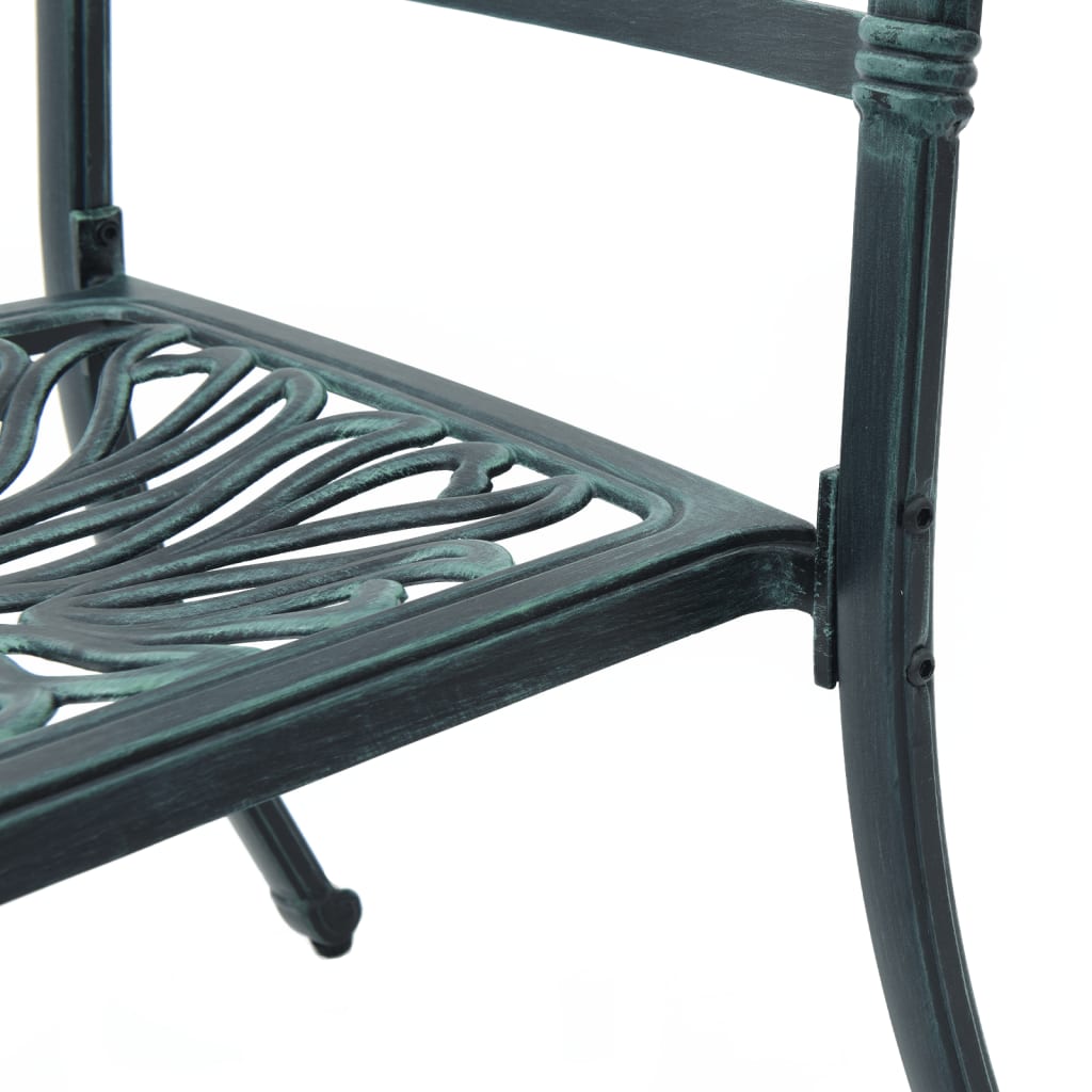 Garden Chairs 2 pcs Green Cast Aluminium