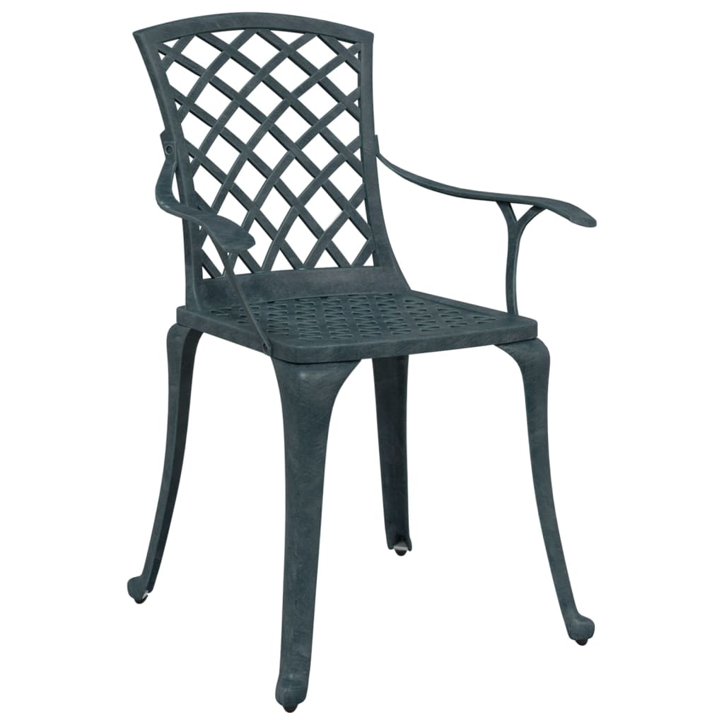 Garden Chairs 2 pcs Green Cast Aluminium