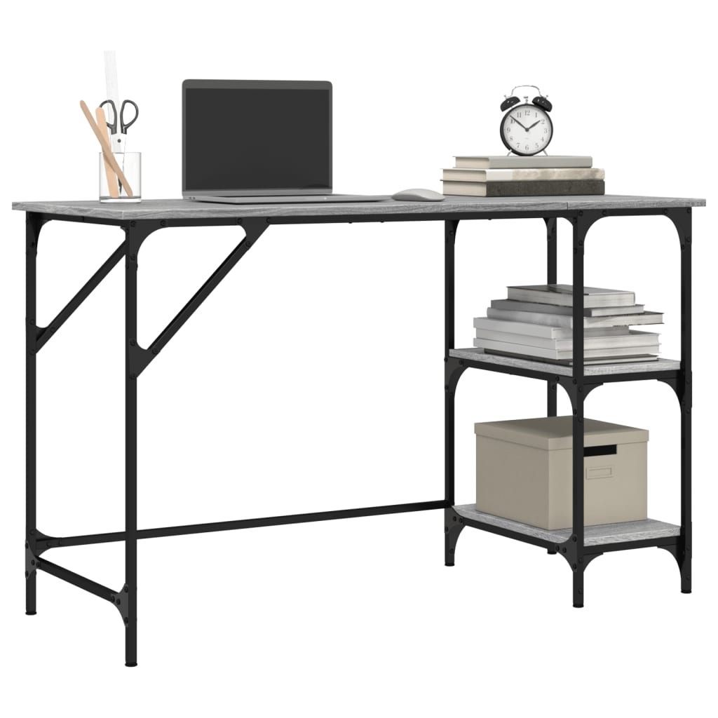 Desk Grey Sonoma 120x50x75 cm Metal and Engineered Wood