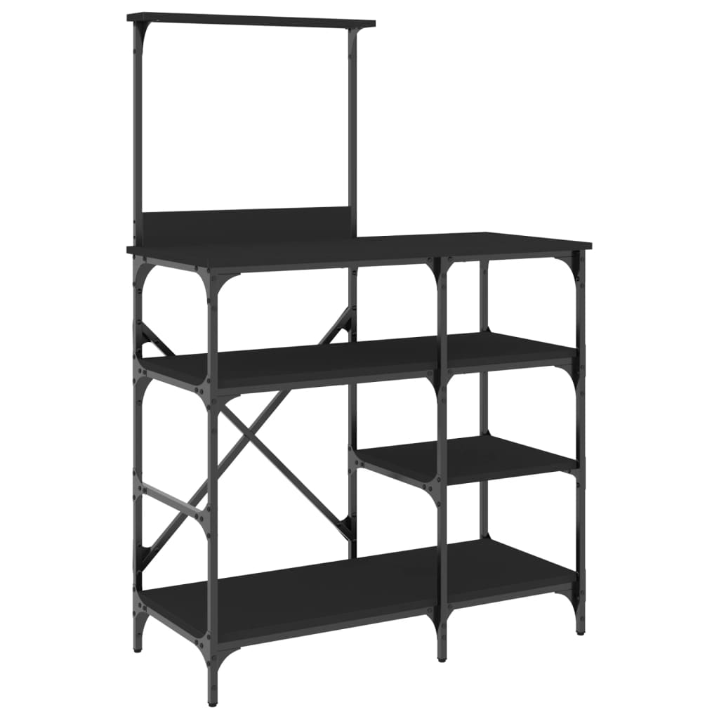 Baker's Rack Black 90x40x132 cm Engineered Wood and Metal