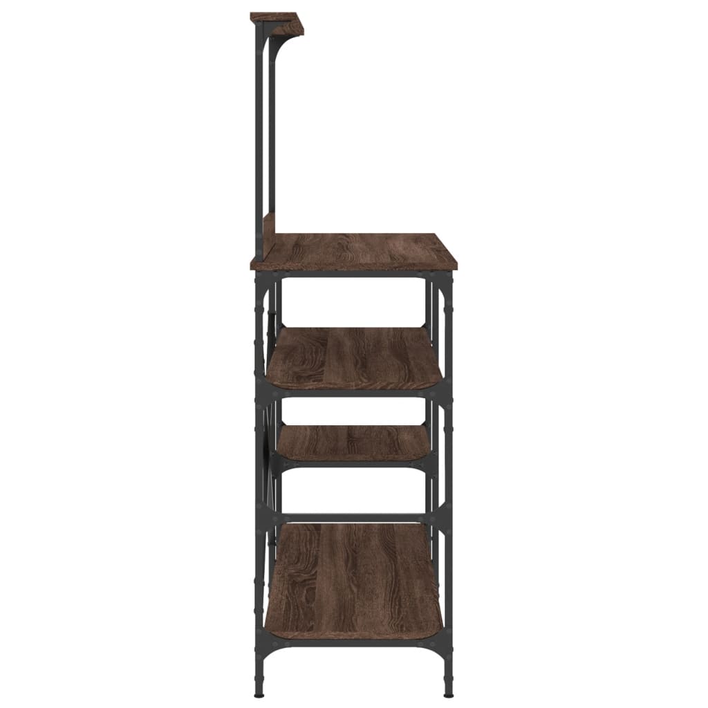 Baker's Rack Brown Oak 90x40x132 cm Engineered Wood and Metal