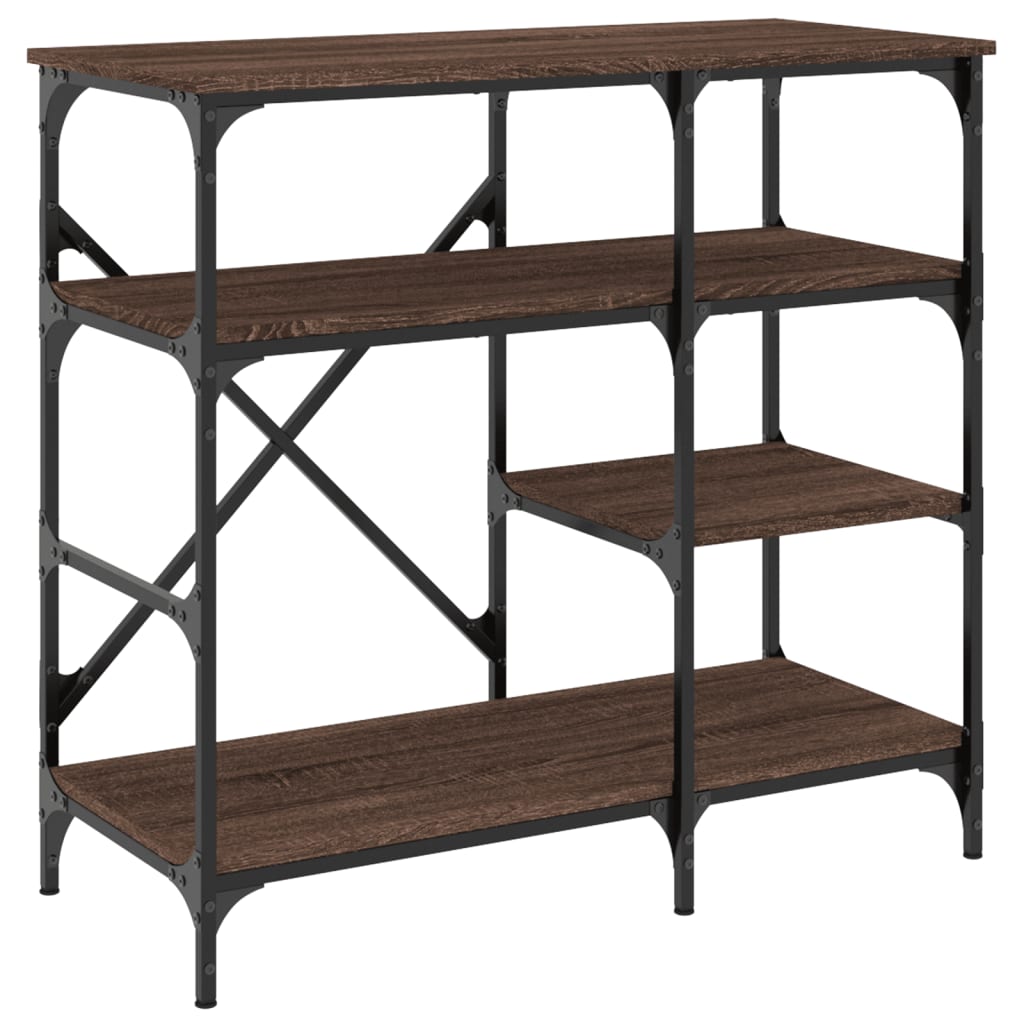 Baker's Rack Brown Oak 90x40x84 cm Engineered Wood and Metal