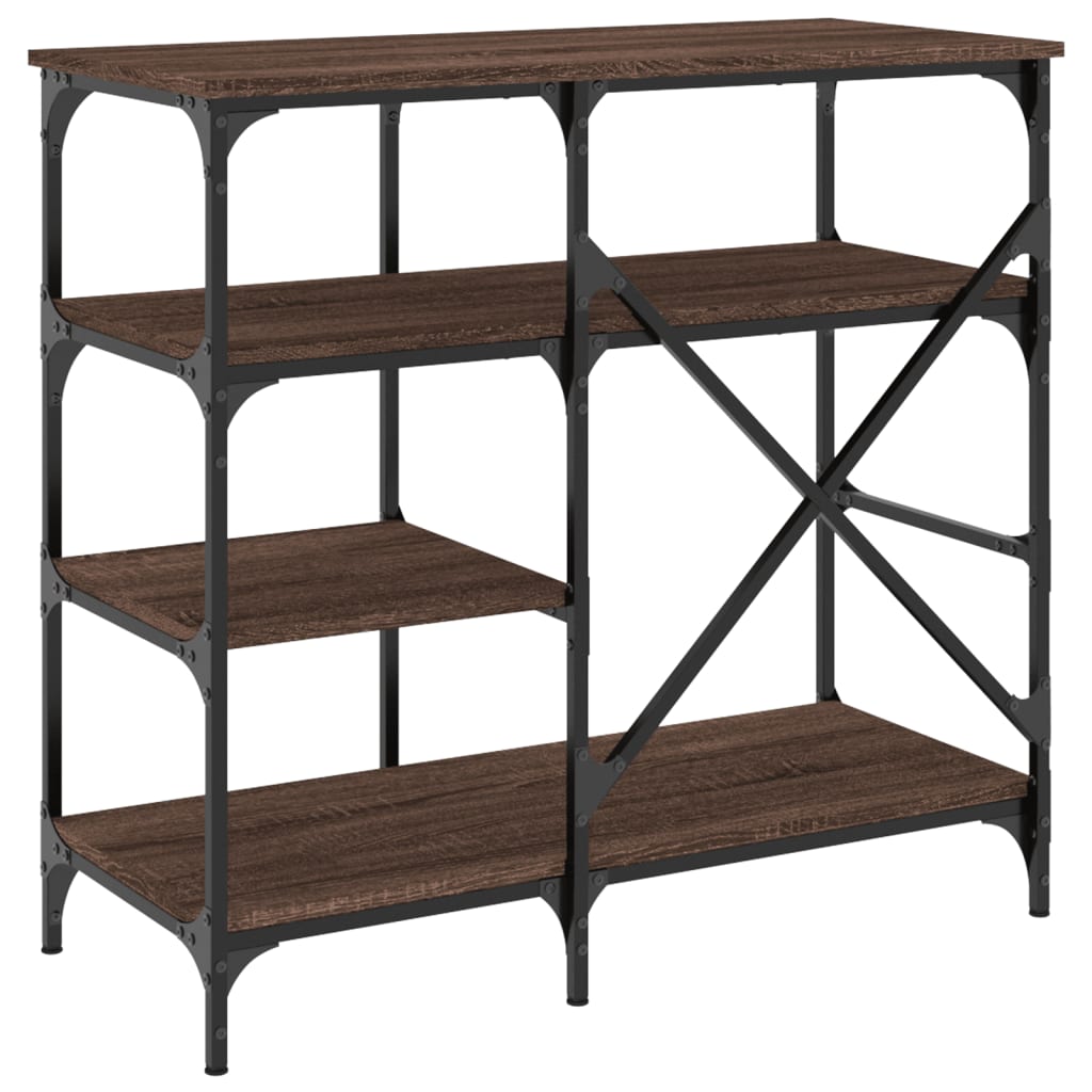 Baker's Rack Brown Oak 90x40x84 cm Engineered Wood and Metal