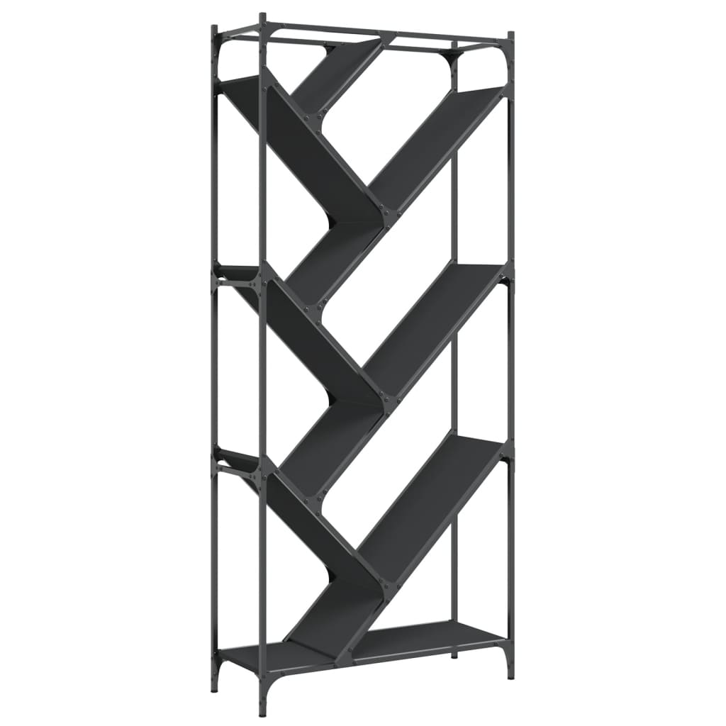 Bookcase Black 79x30x180 cm Engineered Wood and Metal