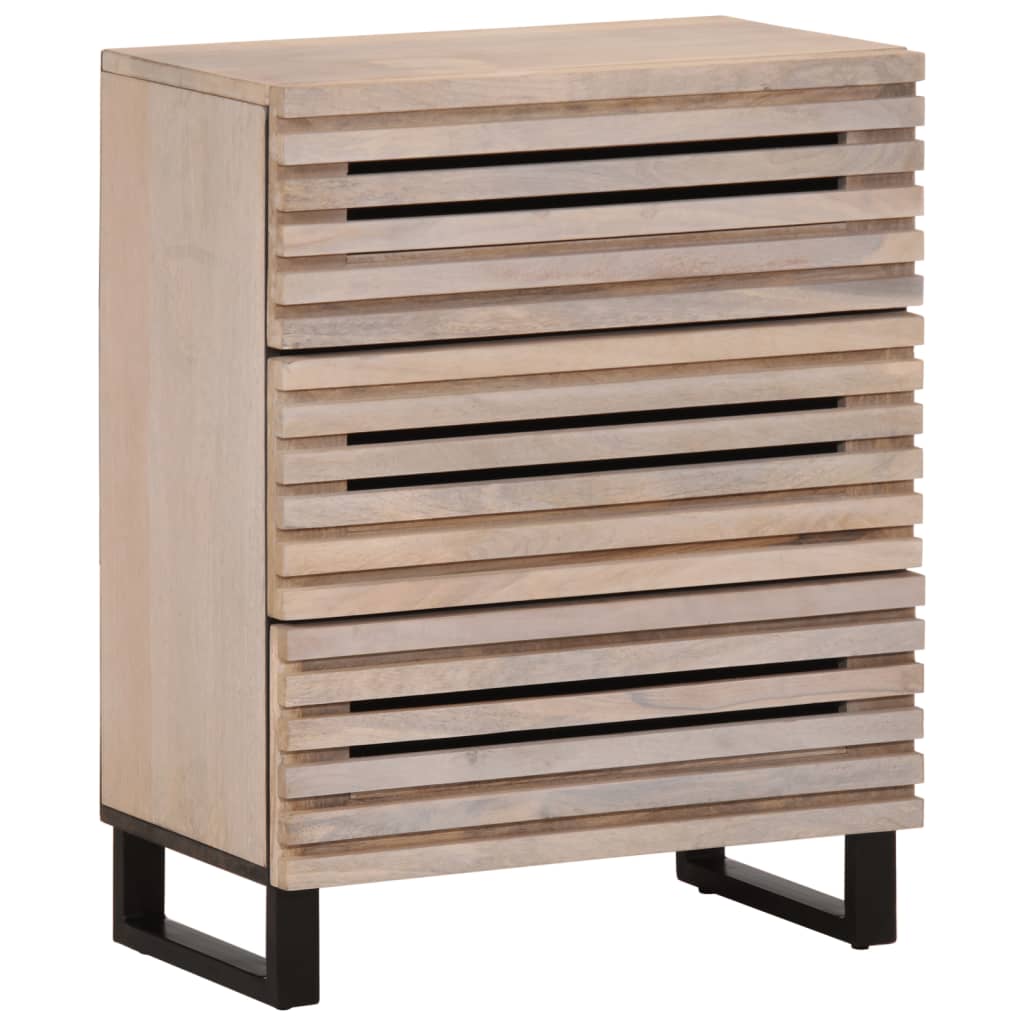 Sideboard White 60x34x75 cm Solid Wood Mango