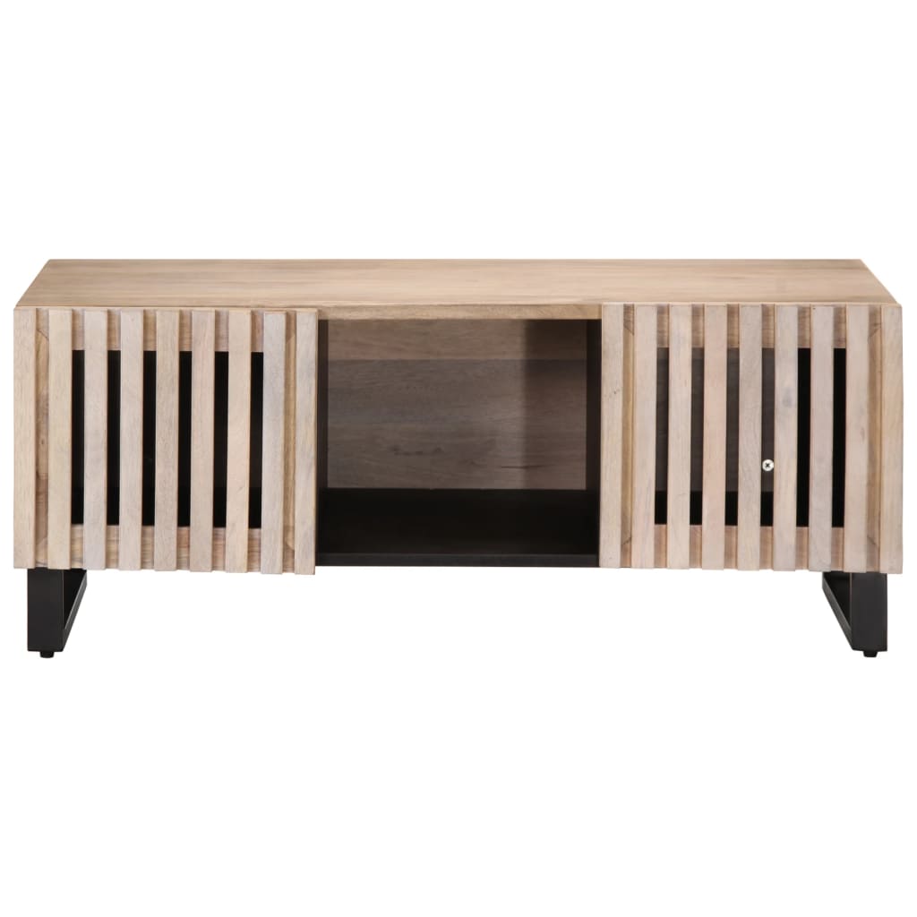 Coffee Table White 100x55x40 cm Solid Wood Mango