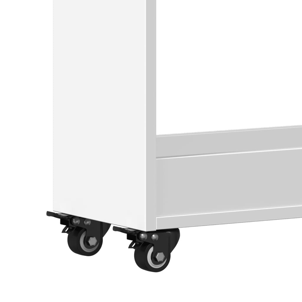 Cabinet with Wheels White 60x22x79 cm Engineered Wood