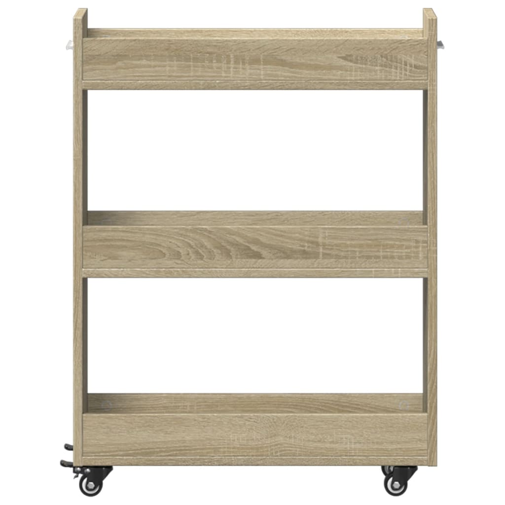 Cabinet with Wheels Sonoma Oak 60x22x79 cm Engineered Wood