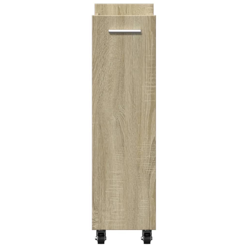 Cabinet with Wheels Sonoma Oak 60x22x79 cm Engineered Wood