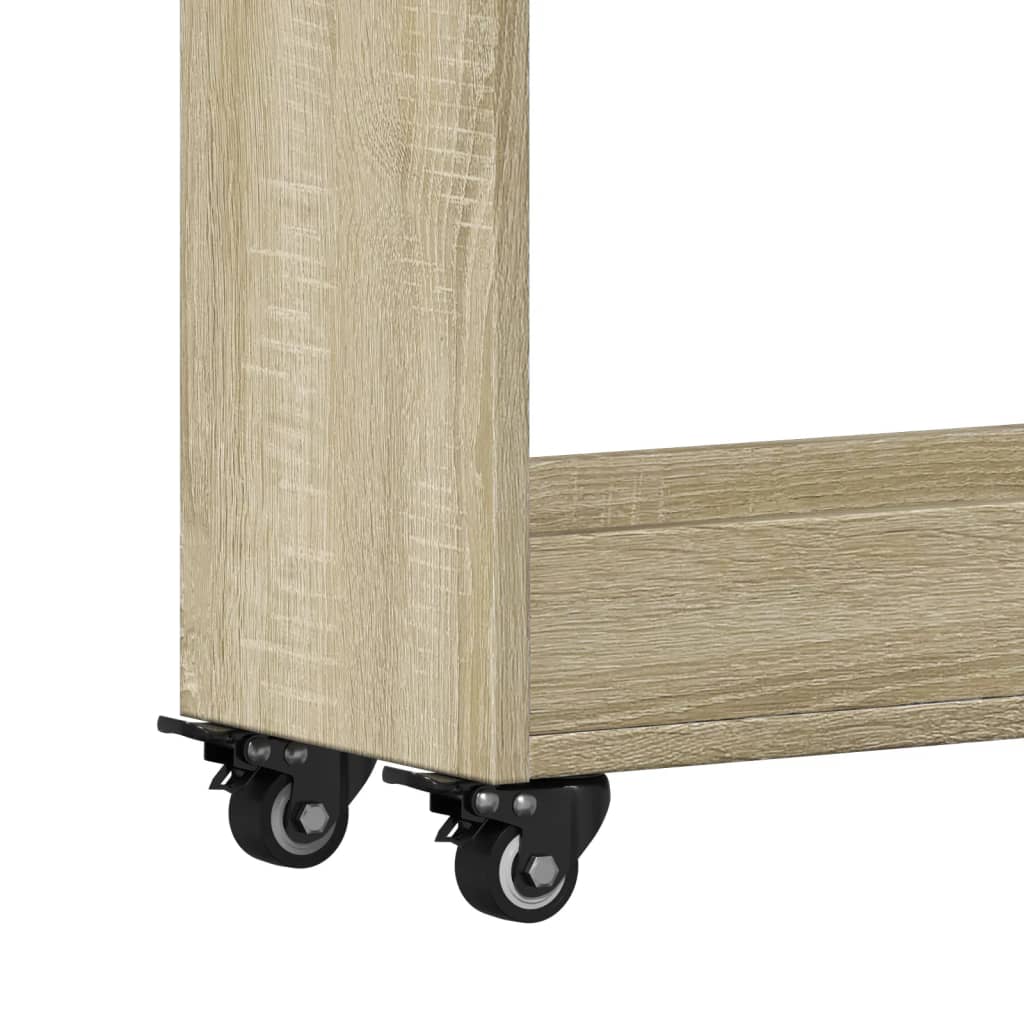 Cabinet with Wheels Sonoma Oak 60x22x79 cm Engineered Wood