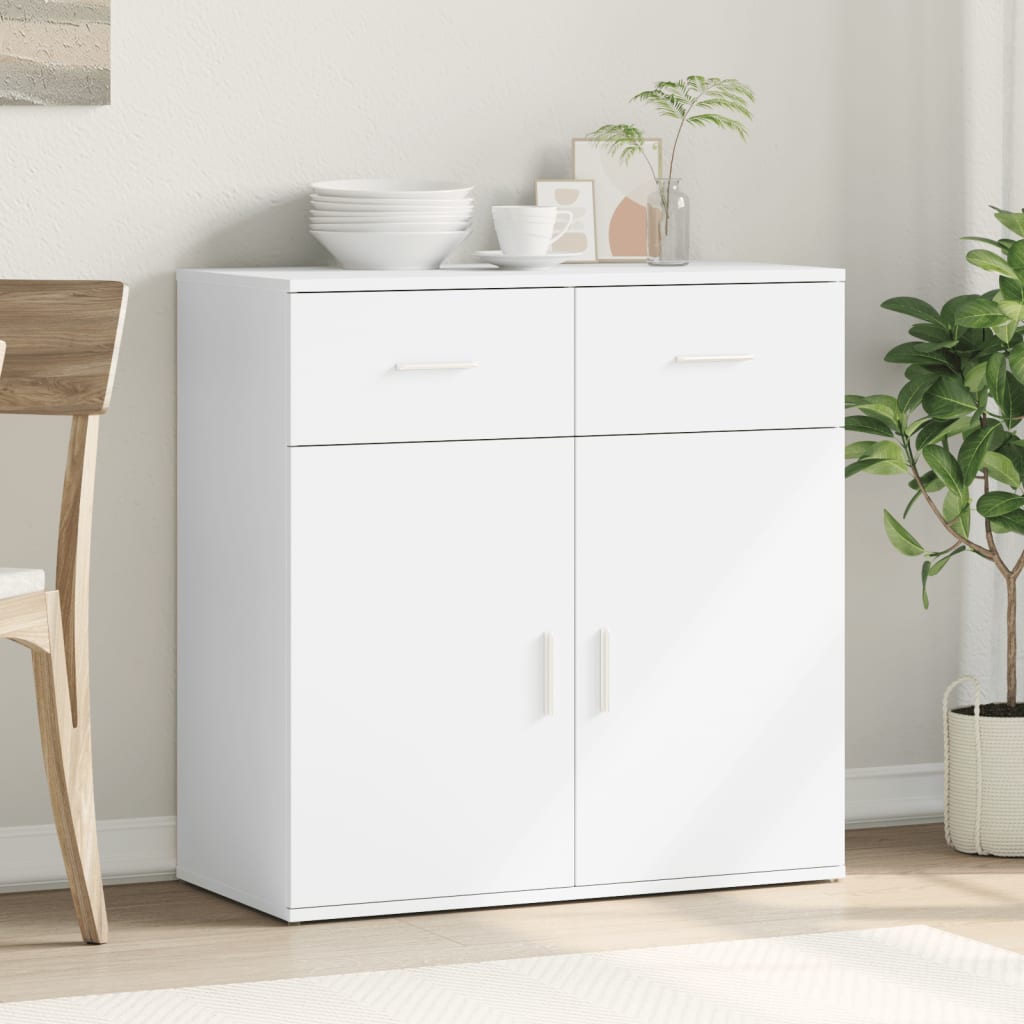 Sideboard White 79x38x80 cm Engineered Wood