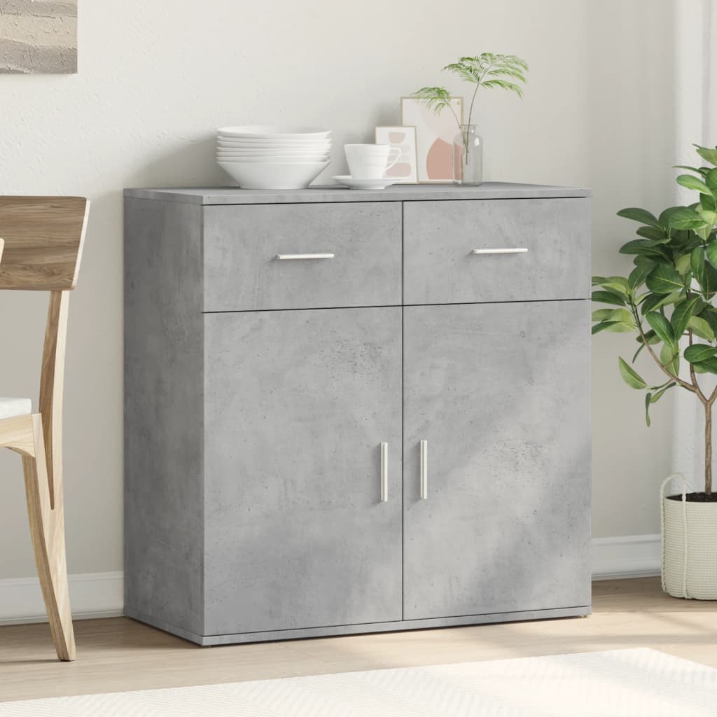 Sideboard Concrete Grey 79x38x80 cm Engineered Wood