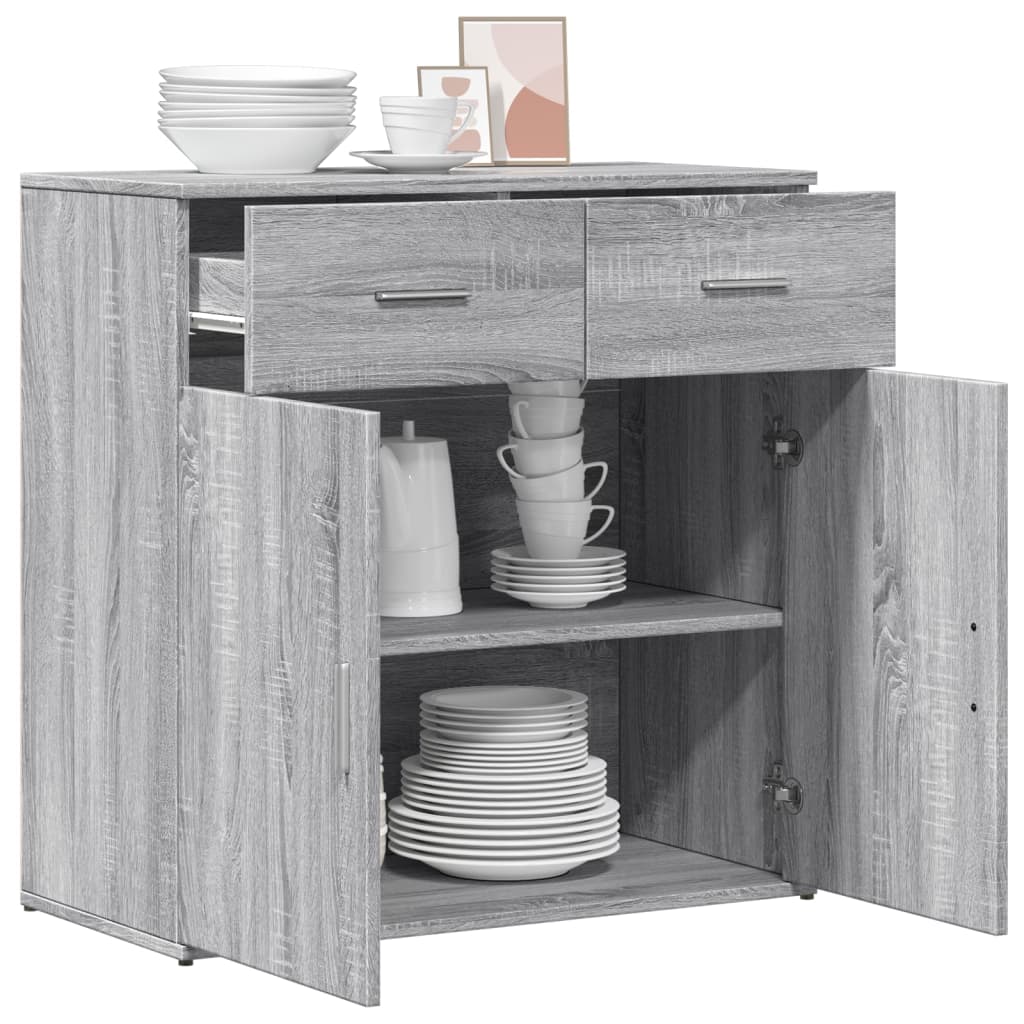 Sideboard Grey Sonoma 79x38x80 cm Engineered Wood