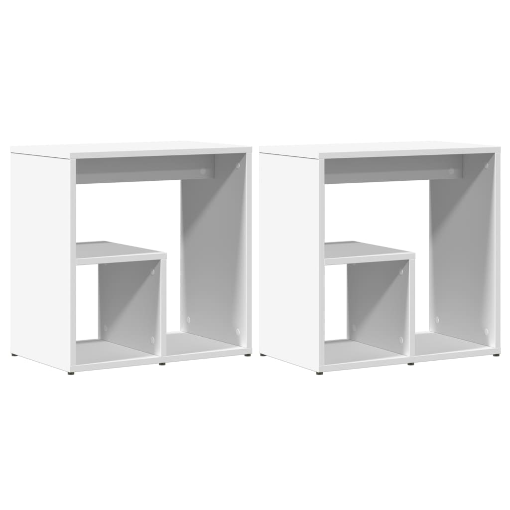 Side Tables 2 pcs White 50x30x50 cm Engineered Wood