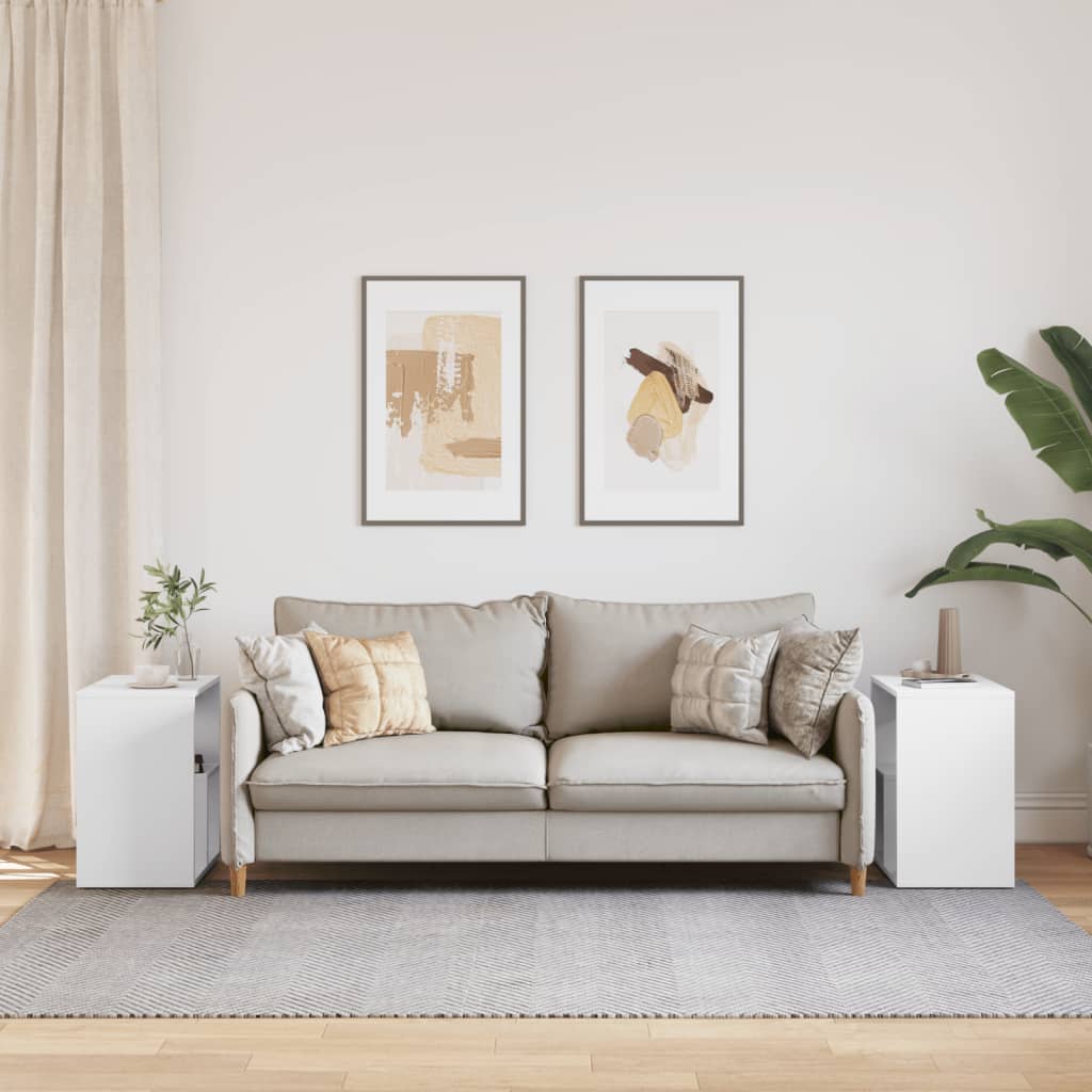 Side Tables 2 pcs White 50x30x50 cm Engineered Wood