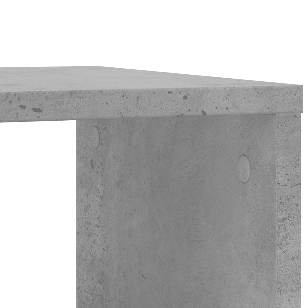 Side Table with Wheels Concrete Grey 50x30x55 cm Engineered Wood