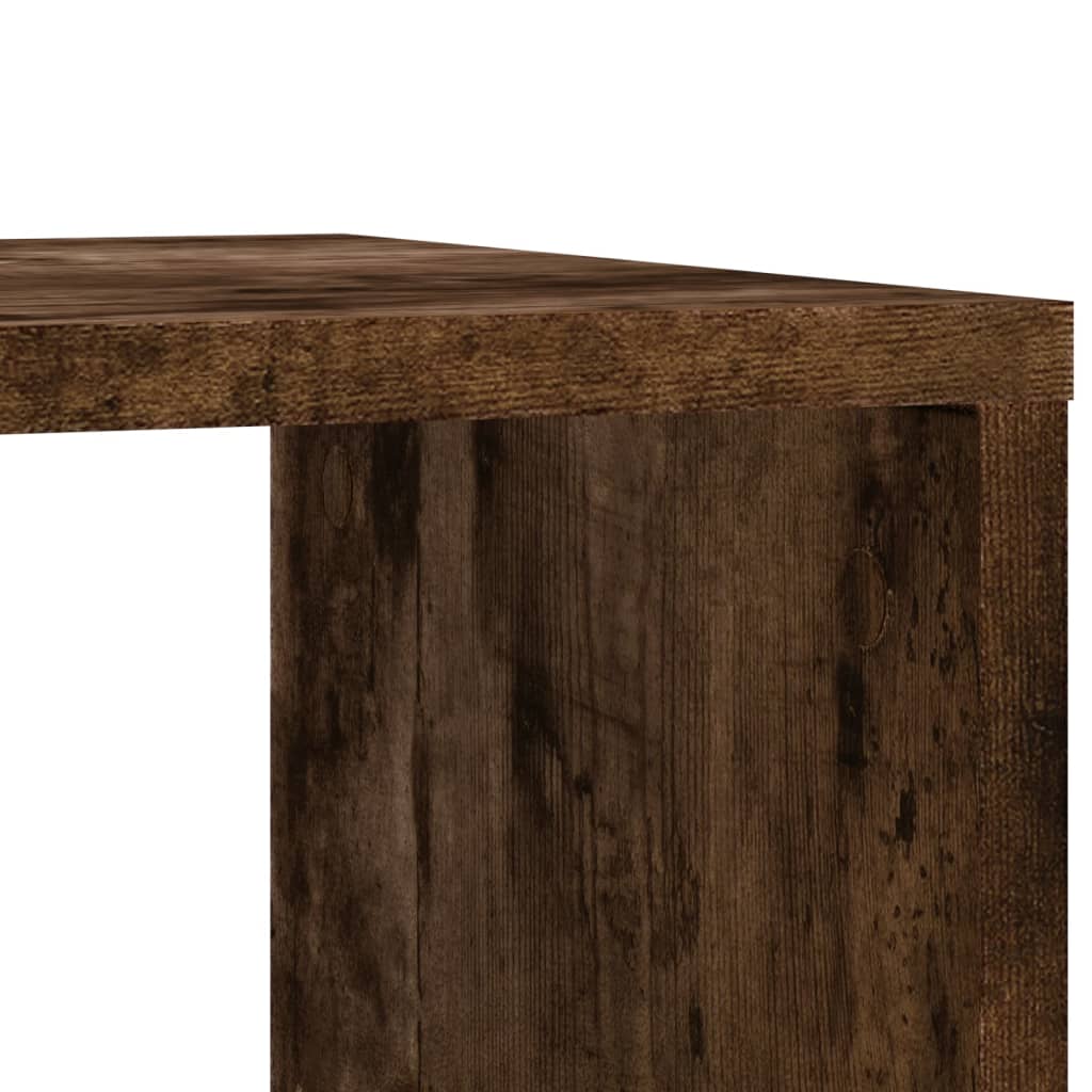 Side Table with Wheels Smoked Oak 50x30x55 cm Engineered Wood