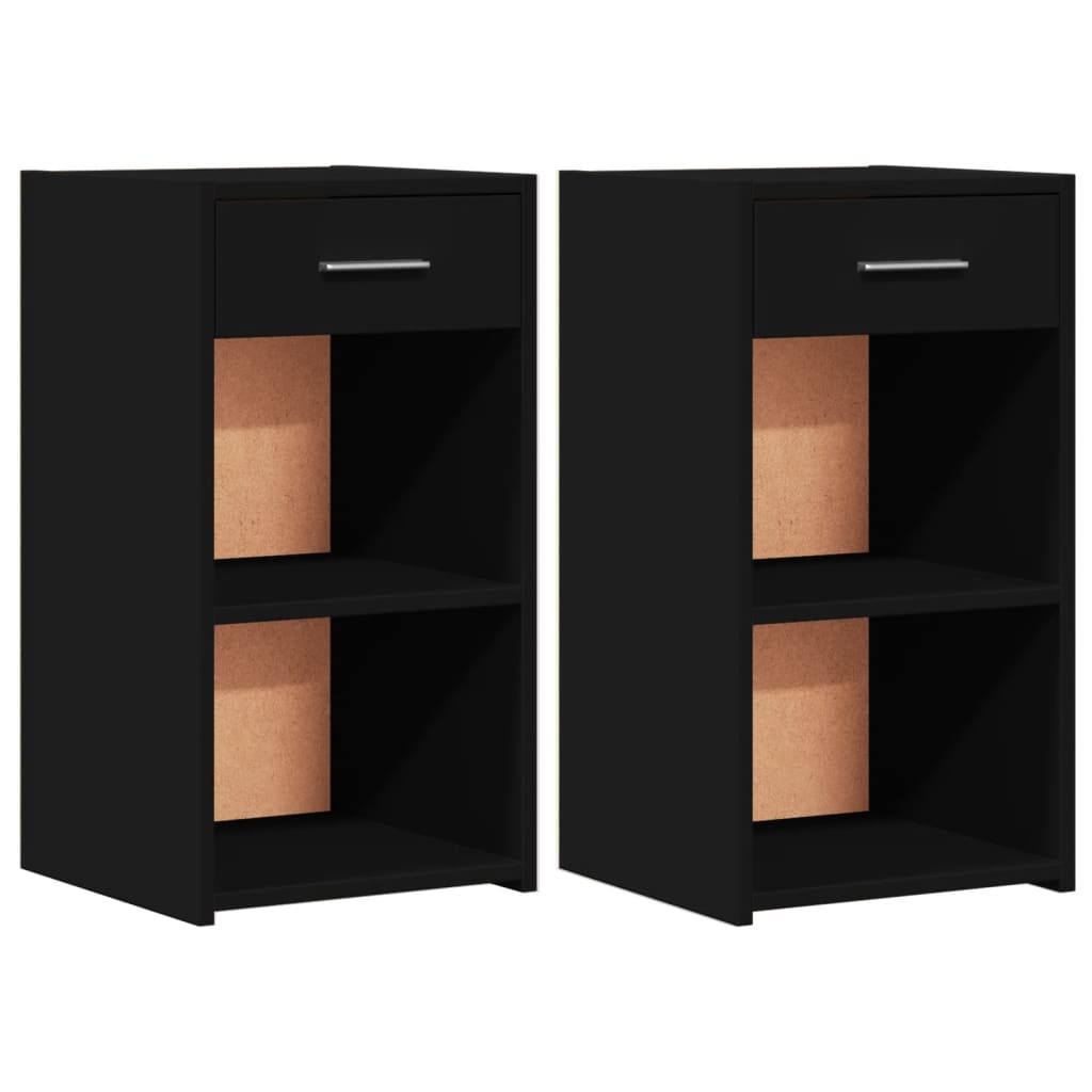 Bedside Cabinets 2 pcs Black 35x34x65 cm Engineered Wood