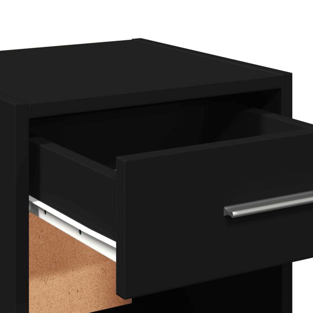 Bedside Cabinets 2 pcs Black 35x34x65 cm Engineered Wood