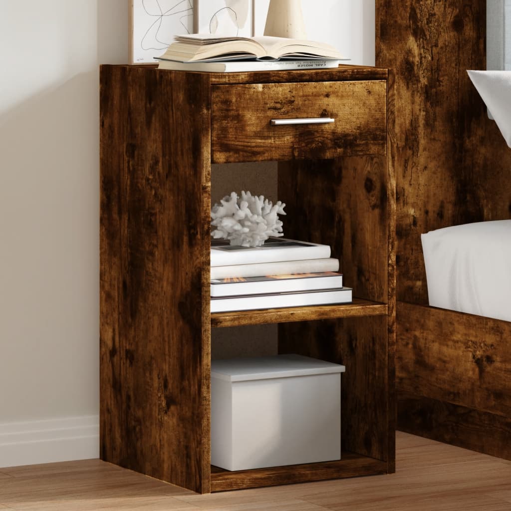 Bedside Cabinet Smoked Oak 35x34x65 cm Engineered Wood