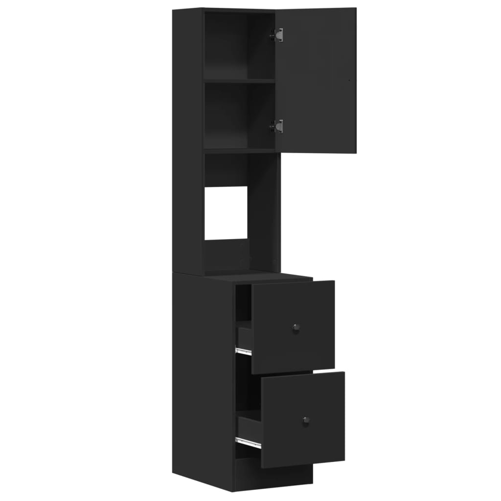 Kitchen Cabinet Black 35x50x180 cm Engineered Wood