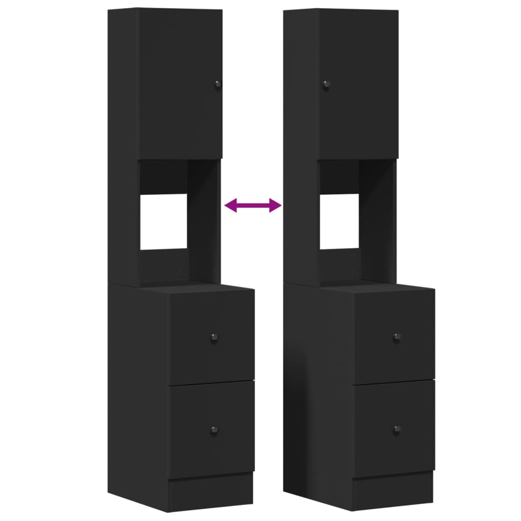 Kitchen Cabinet Black 35x50x180 cm Engineered Wood