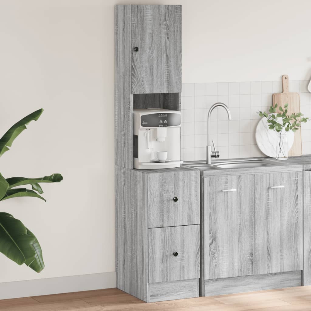 Kitchen Cabinet Grey Sonoma 35x50x180 cm Engineered Wood