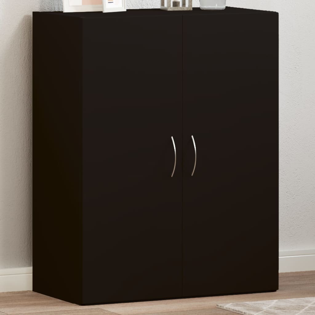 File Cabinet Black 60x32x77.5 cm Engineered Wood