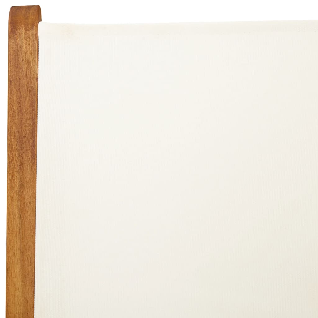 Reclining Garden Chairs 4 pcs Cream White Fabric and Solid Wood