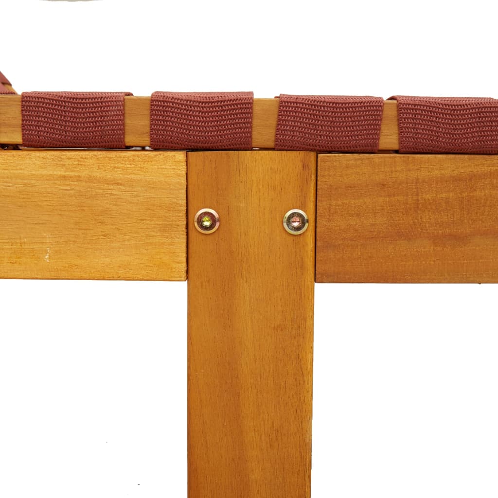 Sun Loungers 2 pcs Red Solid Wood Acacia and Fabric