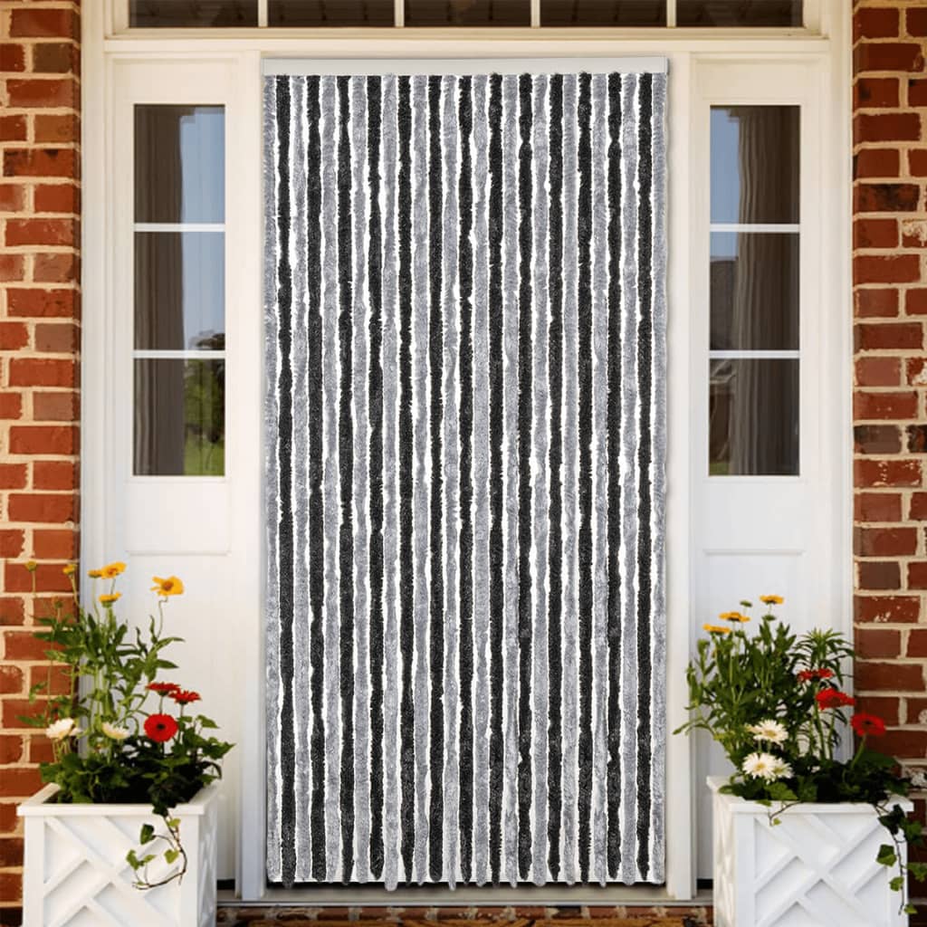 Fly Curtain Grey and Black 118x220 cm Chenille