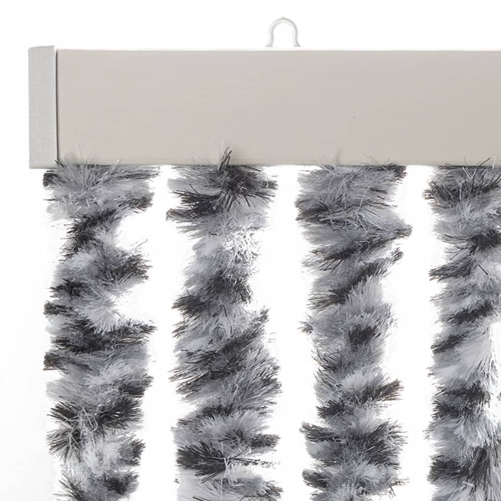 Fly Curtain Grey and Black and White 118x220 cm Chenille