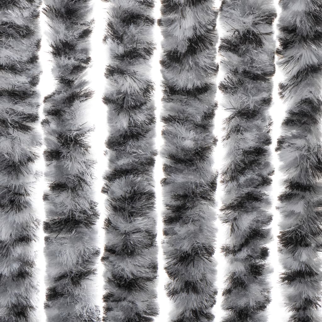 Fly Curtain Grey and Black and White 118x220 cm Chenille