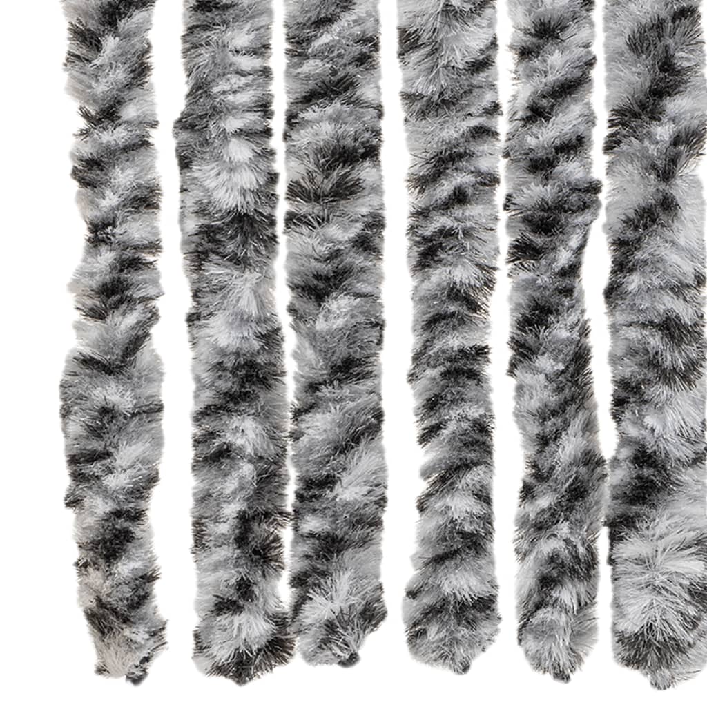 Fly Curtain Grey and Black and White 118x220 cm Chenille