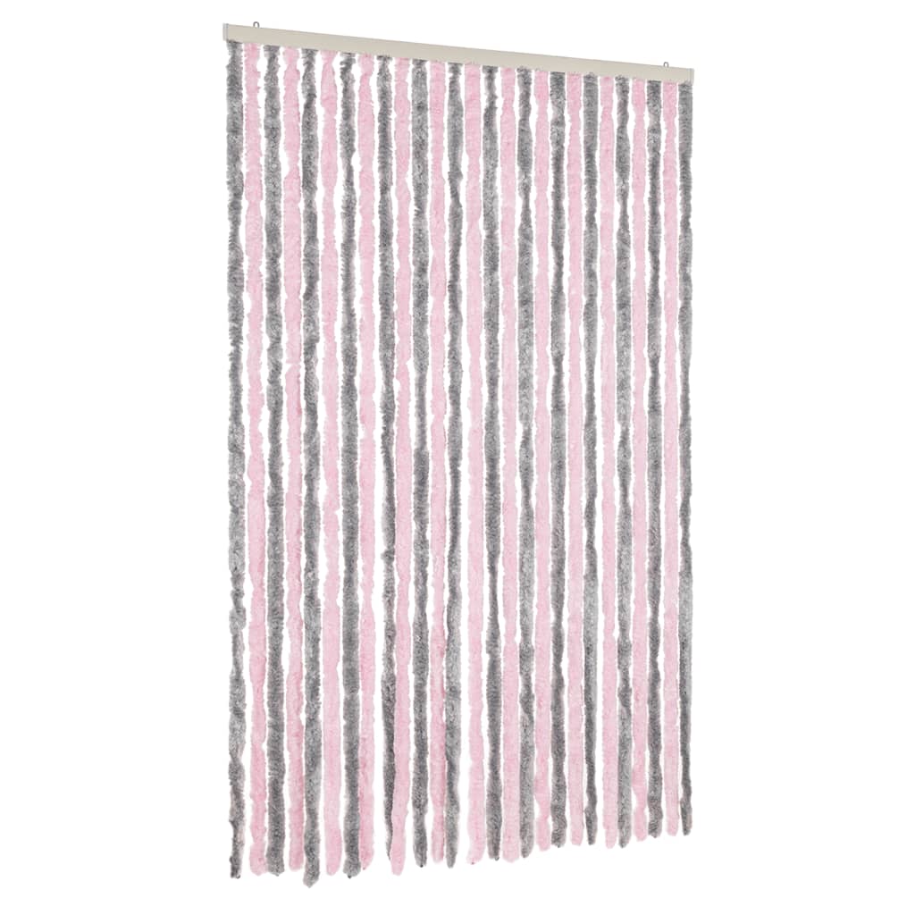 Fly Curtain Silver Grey and Pink 118x220 cm Chenille